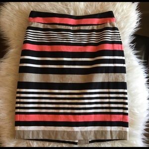 Banana Republic Stripe Colorful Pencil Skirt Sz 0